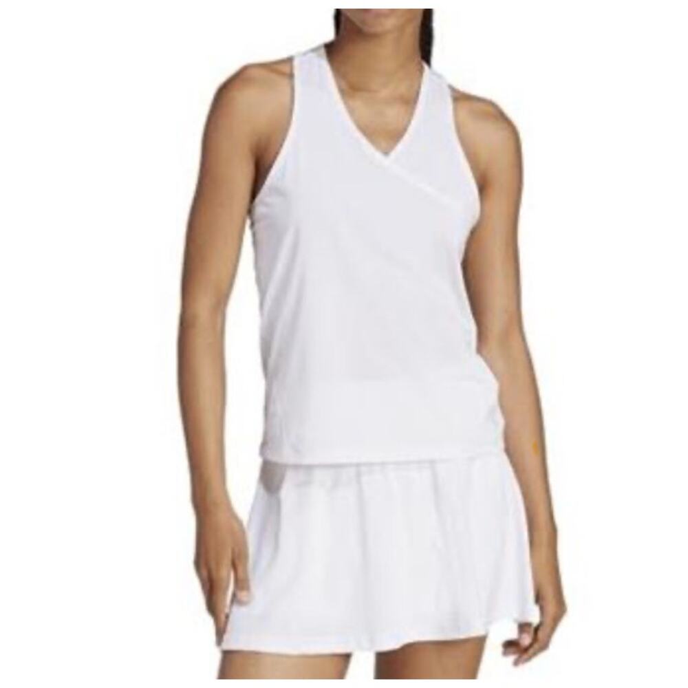 Adidas Women's Large Club Tennis Tank Top, White